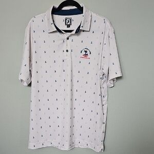 FootJoy White Polo Athletic Fit Self Collar 78th U.S Women's Open Large